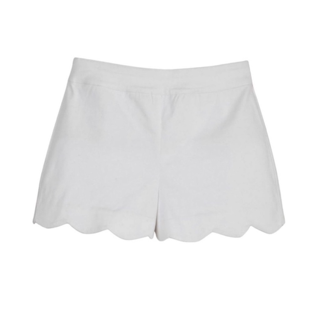 Mud Pie * Serena * White Scalloped Chino Shorts - size women's XS extra small